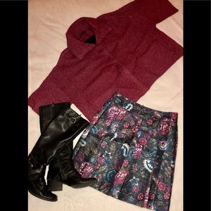 NWT Loft mini inverted pleat brocade formal skirt